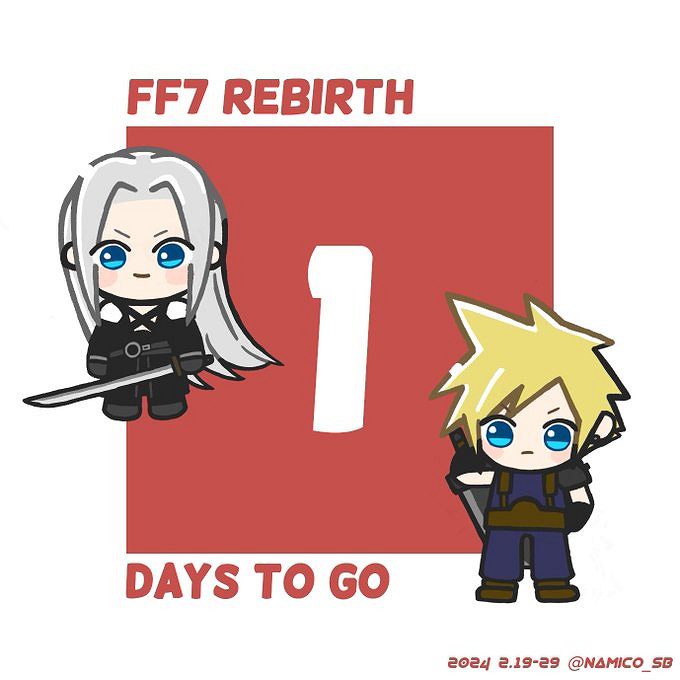 形象呆萌！粉絲自製《最終幻想7：重生》倒計時插圖