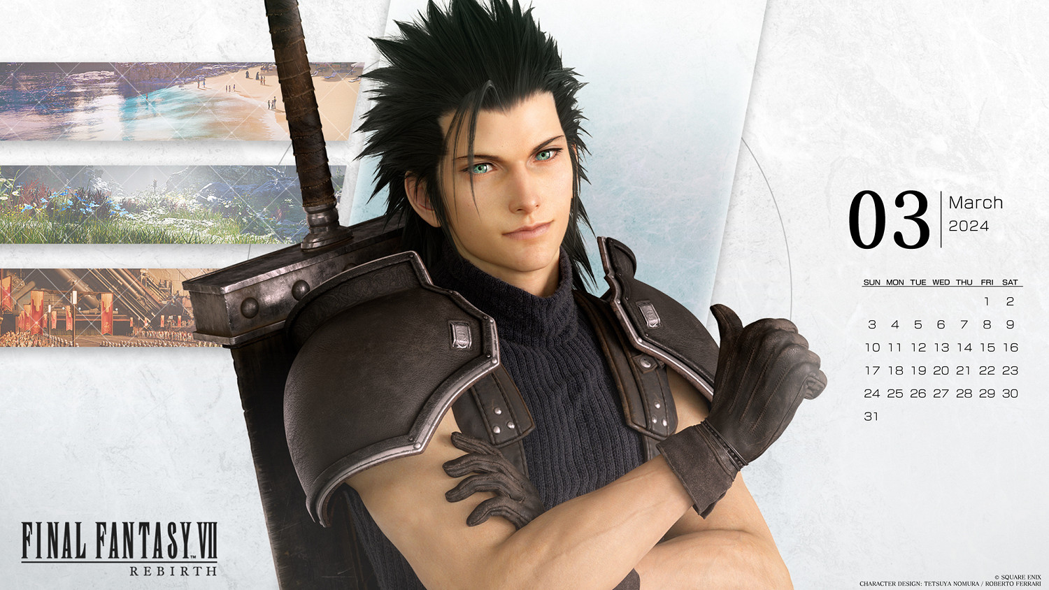 《最終幻想7：重生》3月日曆壁紙公布:紮克斯霸氣登場