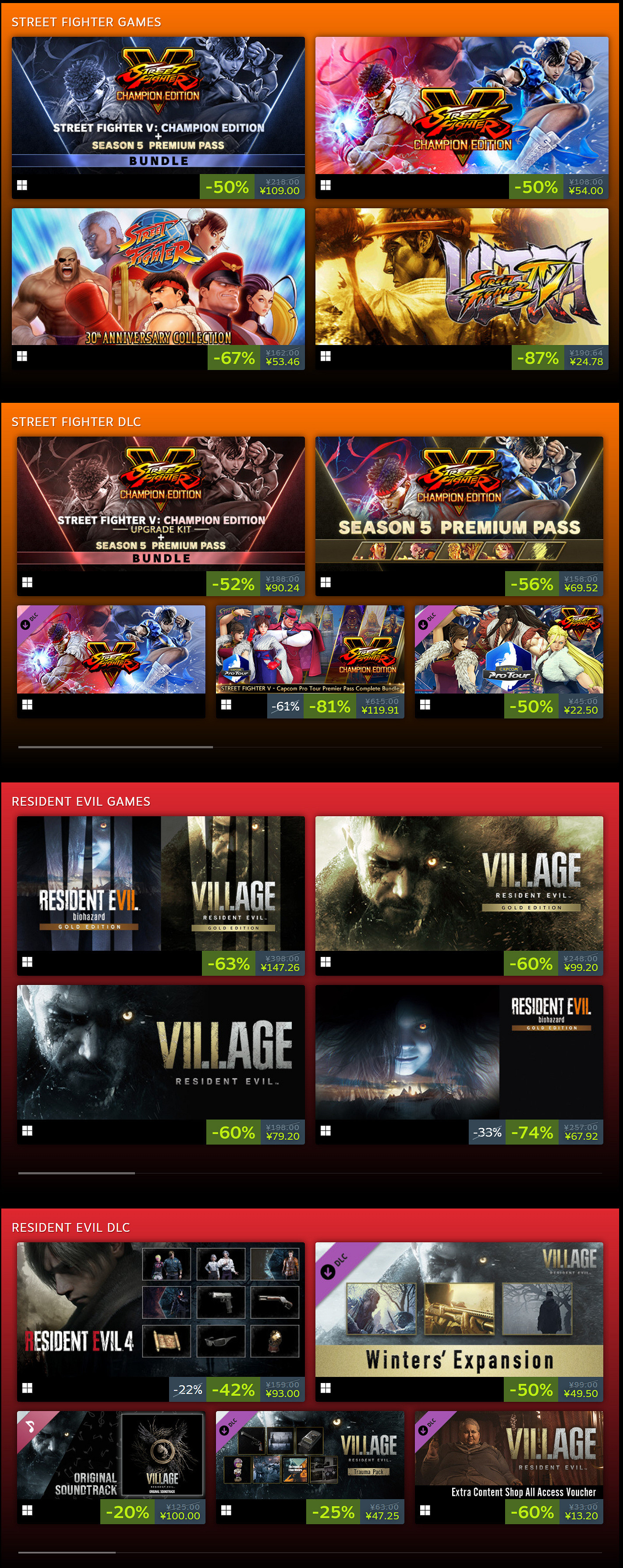 Steam開啟卡普空發行商特賣：部分《惡靈古堡》新史低