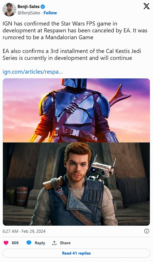 EA確認《星際大戰絕地武士》第三部遊戲仍在開發中