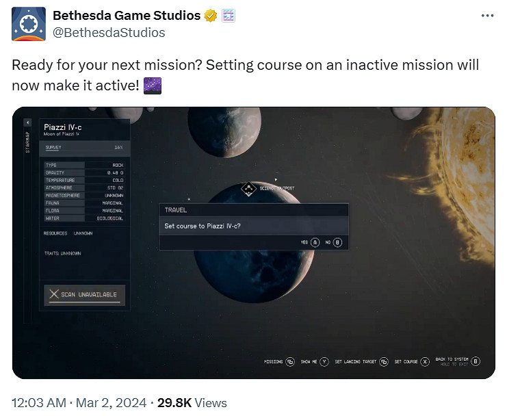 《星空》3月6日更新！重點改進遊戲體驗和修復bug！