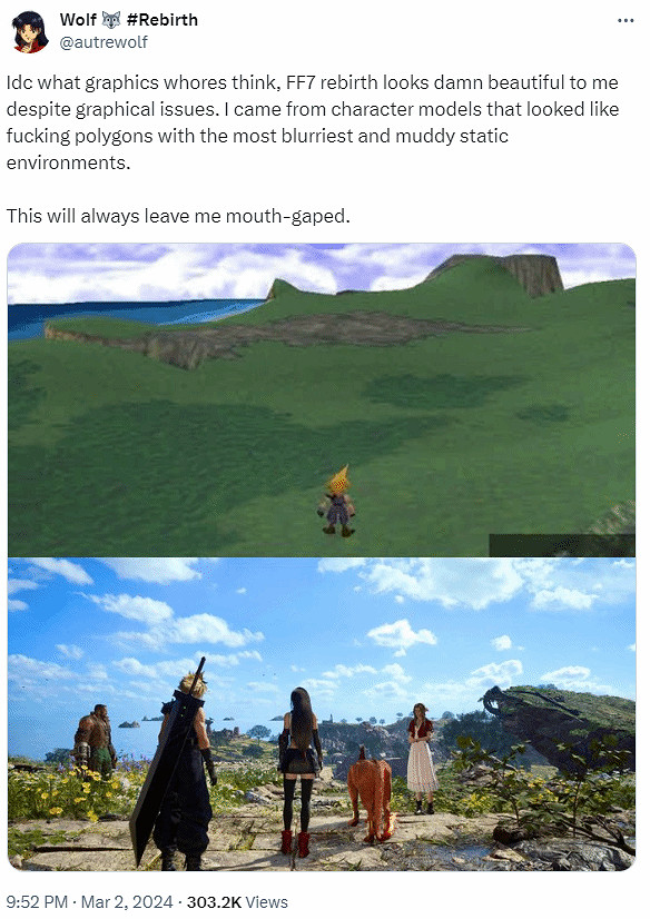 玩家熱議《最終幻想7重生》畫面問題：為了噴而噴！