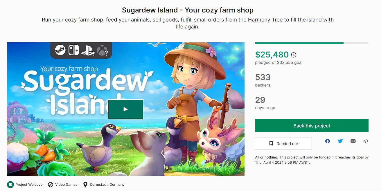 農場遊戲《甘露島》公布新實機展示 眾籌活動開啟