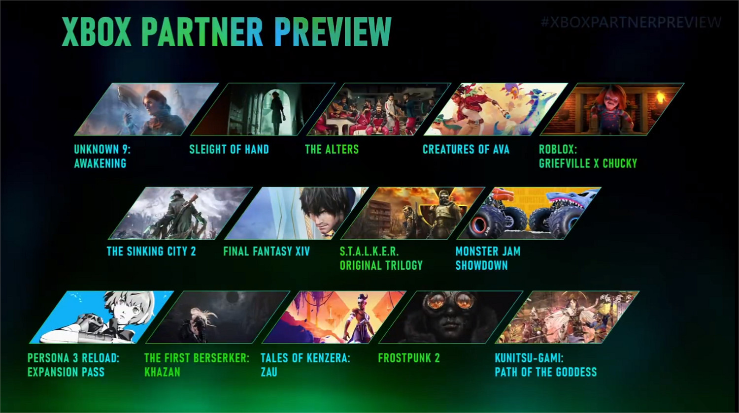 Xbox 合作夥伴發布會 2024 Partner Preview正式開幕