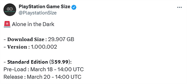 《鬼屋魔影重製版》將於3月18日開啟預載 大小約30GB