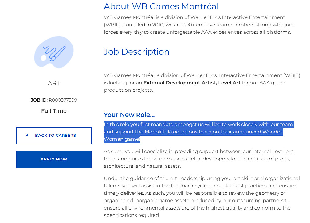 《高譚騎士》團隊正協助Monolith開發《神奇女俠》遊戲 《高譚騎士》團隊正協助Monolith開發《神奇女俠》遊戲