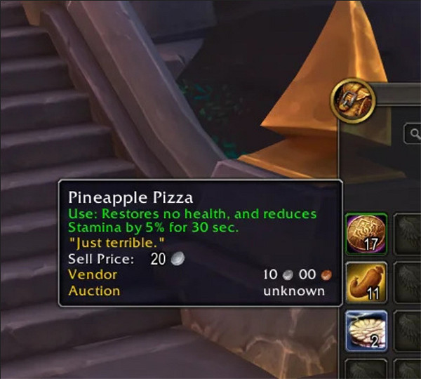 艾澤拉斯也不吃菠蘿披薩！《WOW》菠蘿披薩竟有DeBuff