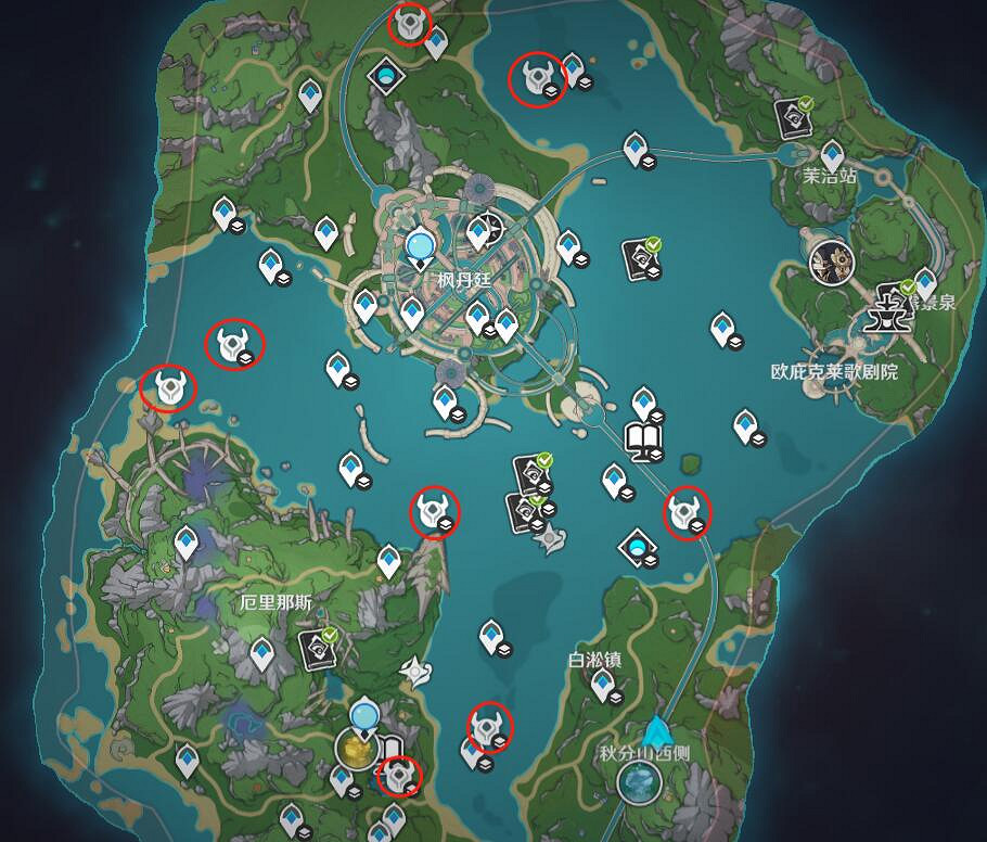 《原神》楓丹地方傳奇位置圖文攻略 《原神》楓丹地方傳奇位置圖文攻略