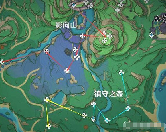 《原神》緋櫻繡球採集路線一覽 《原神》緋櫻繡球採集路線一覽