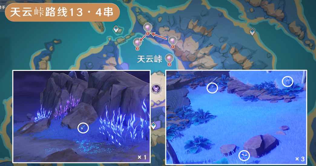 《原神》天雲草實採集路線2024 《原神》天雲草實採集路線2024