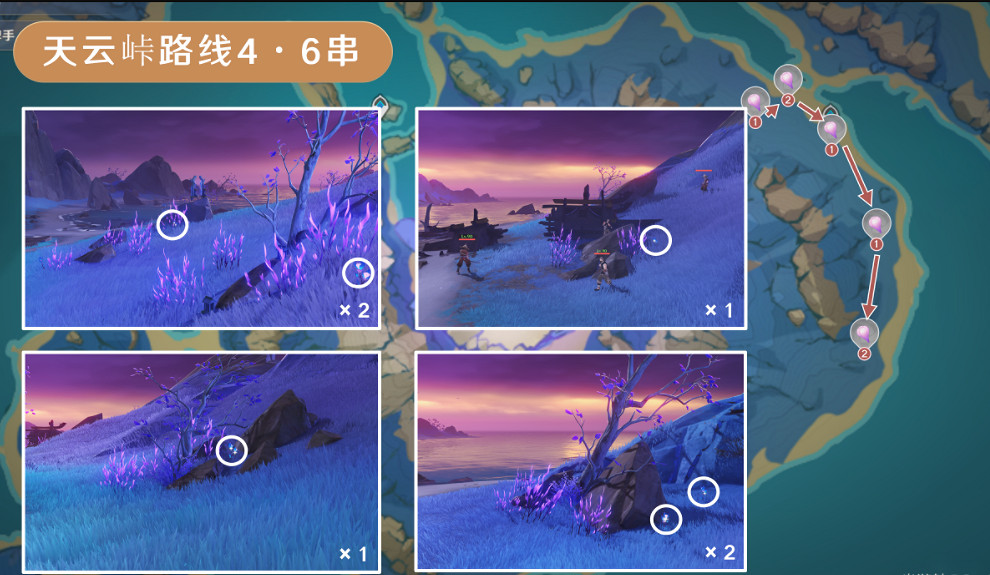 《原神》天雲草實採集路線2024 《原神》天雲草實採集路線2024