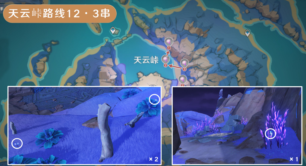 《原神》天雲草實採集路線2024 《原神》天雲草實採集路線2024