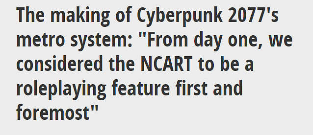 《2077》設計師稱地鐵系統一直是角色扮演的重要一環 《2077》設計師稱地鐵系統一直是角色扮演的重要一環