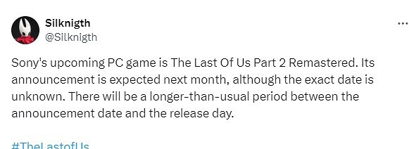 索尼獨占遊戲《最後生還者2：復刻版》下月宣布上架PC