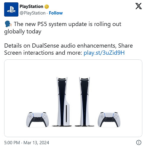 索尼推出PS5系統更新 音效視覺等多個方面獲得改進