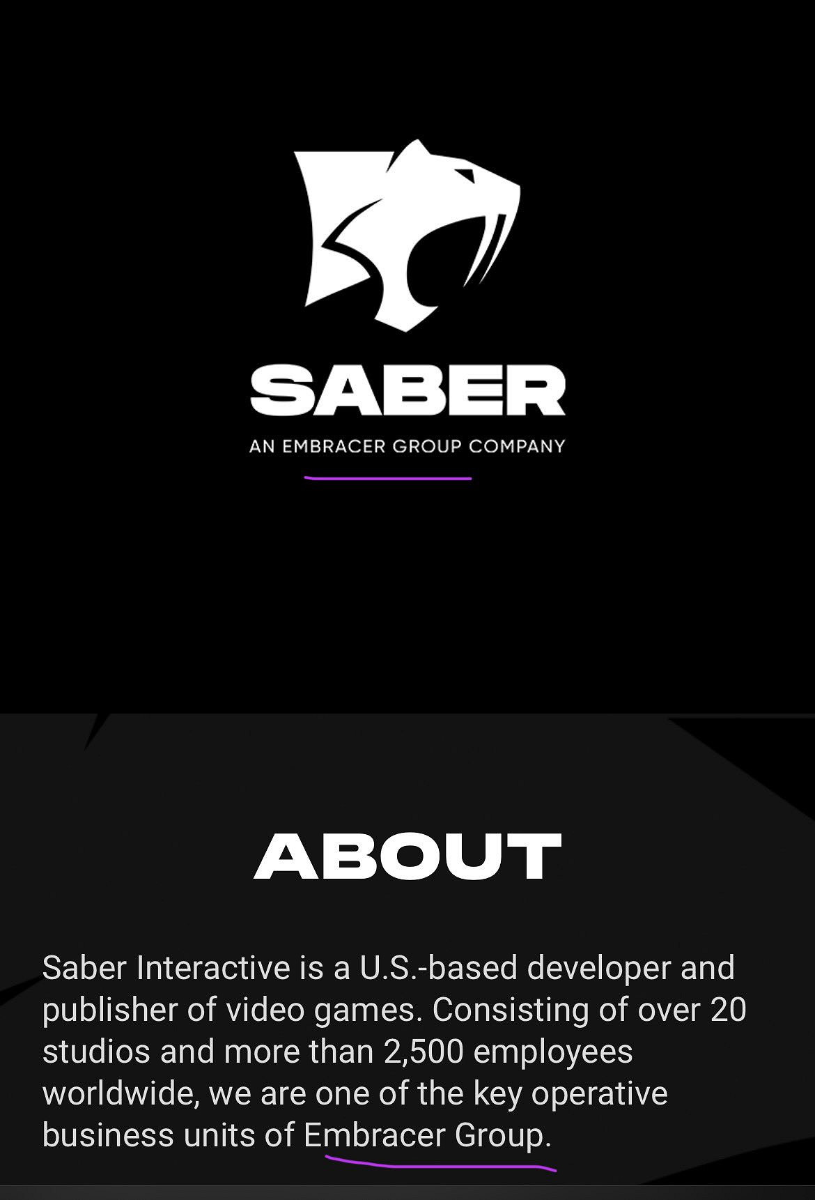Saber Interactive官網抹去Embracer相關內容:將來有可能獨立