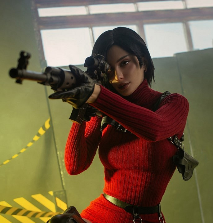 俄妹COS《惡靈古堡4RE》艾達王：紅杉黑絲 身材妖豔