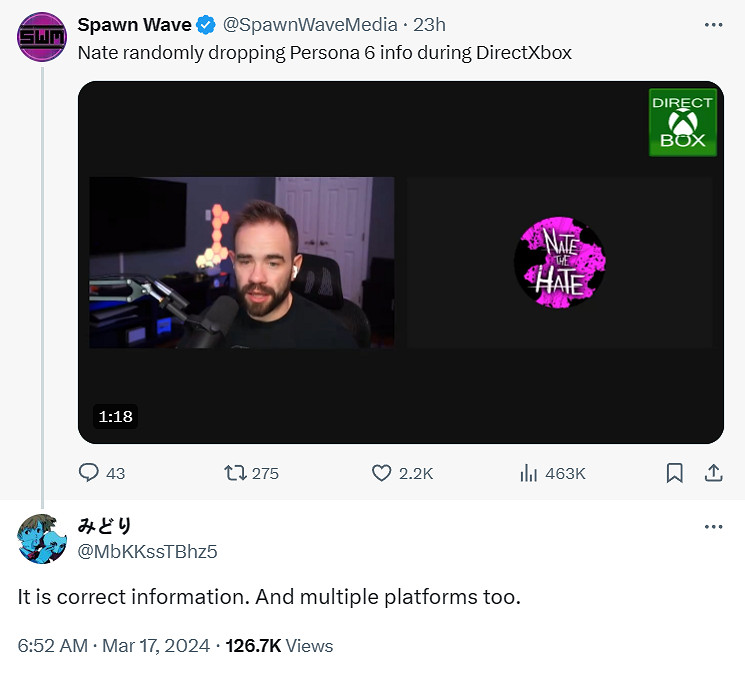 知名P系列爆料人確認《女神異聞錄6》將登陸Xbox平台 知名P系列爆料人確認《女神異聞錄6》將登陸Xbox平台