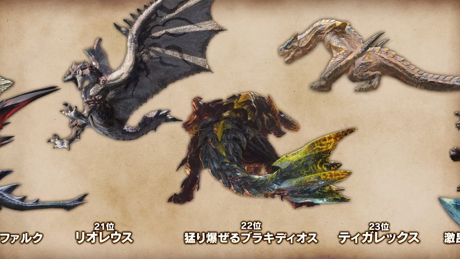 《魔物獵人》怪物總選舉 牙龍種雷狼龍奪得第一 《魔物獵人》怪物總選舉 牙龍種雷狼龍奪得第一