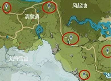 《原神》蒙德地靈龕位置分布圖一覽 《原神》蒙德地靈龕位置分布圖一覽