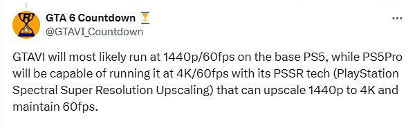 PS5版《GTA6》可能是2K/60幀:Pro強化至4K解析度 PS5版《GTA6》可能是2K/60幀:Pro強化至4K解析度