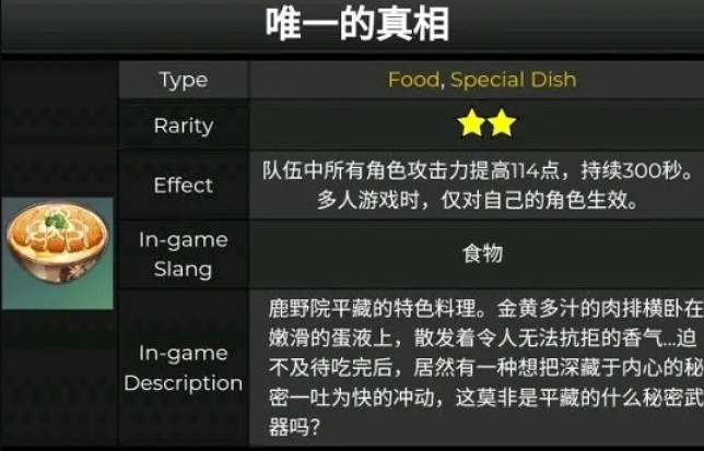 《原神》鹿野院平藏特殊料理介紹 《原神》鹿野院平藏特殊料理介紹