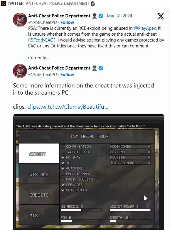 《Apex》職業聯賽決賽選手開掛？駭客：這可由不得你