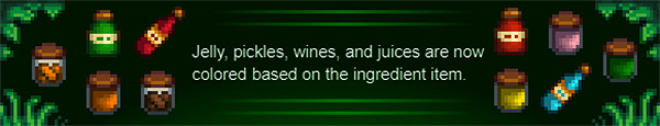 《星露谷物語》1.6版新更新檔說明：食物會按照配料著色