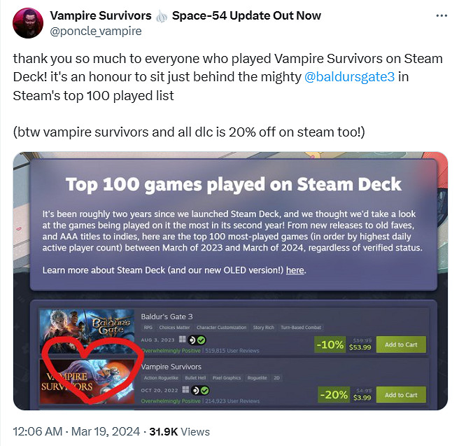 強強聯合！《柏德之門3》將與《吸血鬼倖存者》連動！