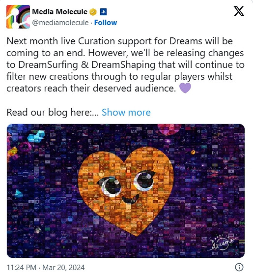 Media Molecule裁員 結束對《Dreams》的線上支援 Media Molecule裁員 結束對《Dreams》的線上支援