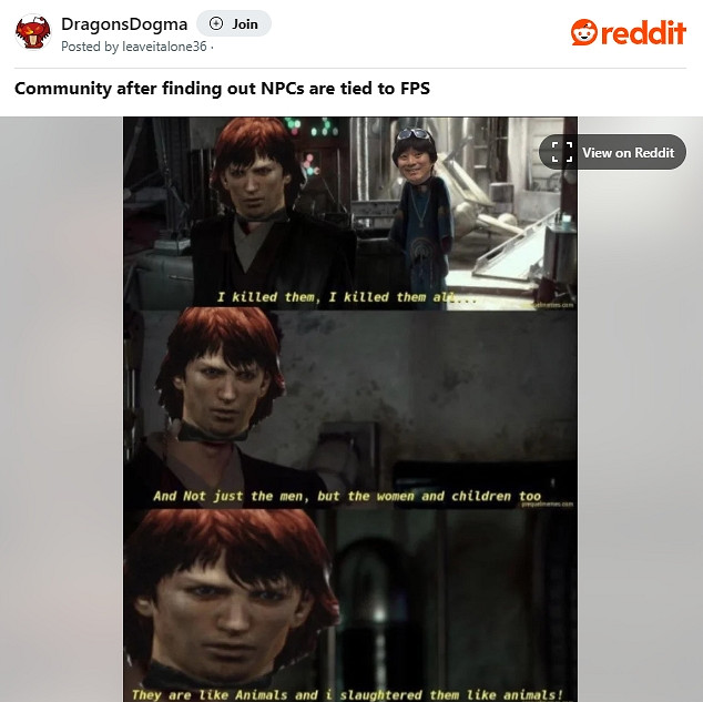 地獄笑話：《龍信2》玩家為提高幀數欲謀殺大量NPC