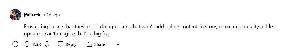《荒野大鏢客：救贖2》玩家抱怨更新無意義：主機60FPS更新檔呢？
