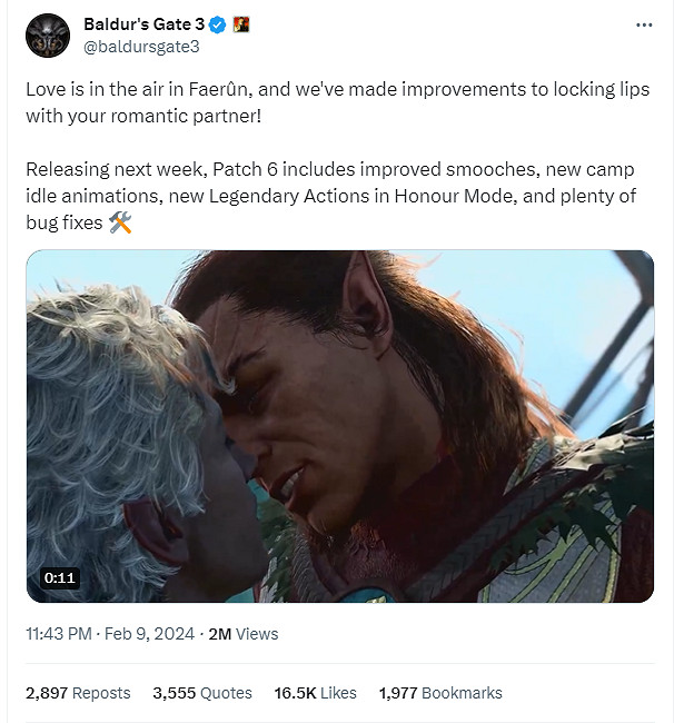 《柏德之門3》下周將推出更新 會改進接吻效果等 《柏德之門3》下周將推出更新 會改進接吻效果等