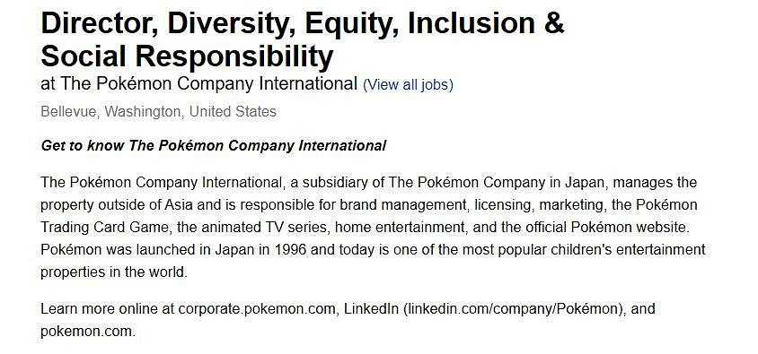 寶可夢子公司招募多元化總監 玩家擔心母公司持續走下坡路