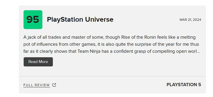 《浪人崛起》外媒評價褒貶不一，玩家：畫質不如《對馬島》