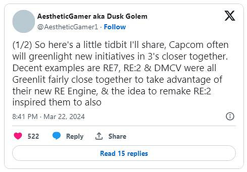 《惡靈古堡9》將採用《龍信2》的RE引擎開放世界技術