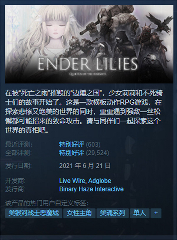 Steam特別好評遊戲《終結者莉莉》銷量突破140萬！