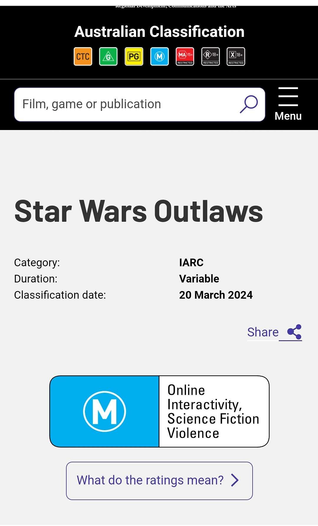 《星際大戰亡命之徒》在澳大利亞獲M評級：含暴力元素