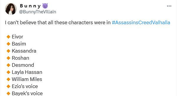 推主統計：超多《刺客教條》角色均出現在英靈殿中