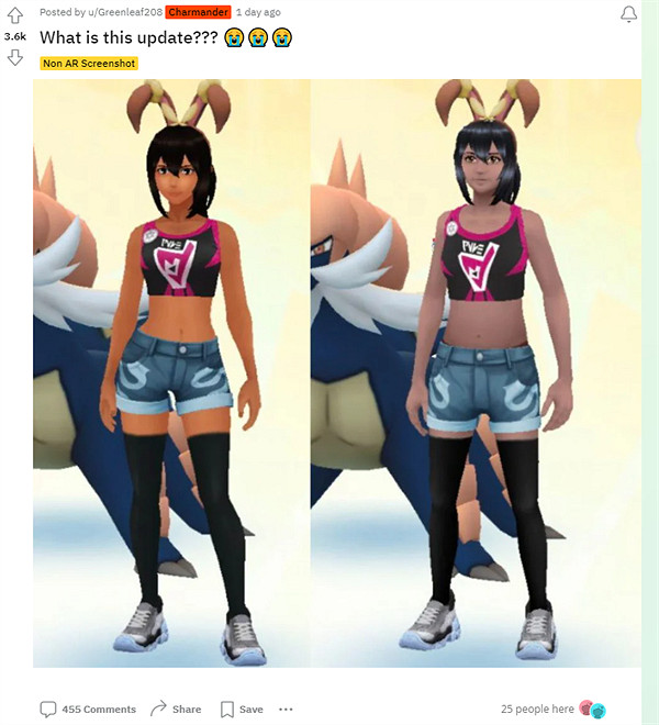 《寶可夢Go》“正確”更新引發玩家不滿：少女變大媽