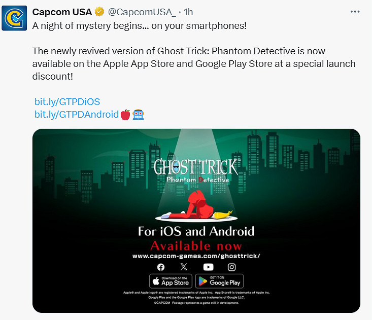 《幽靈偵探:幻影偵探》高清復刻版現已登陸iOS/安卓! 《幽靈偵探:幻影偵探》高清復刻版現已登陸iOS/安卓!