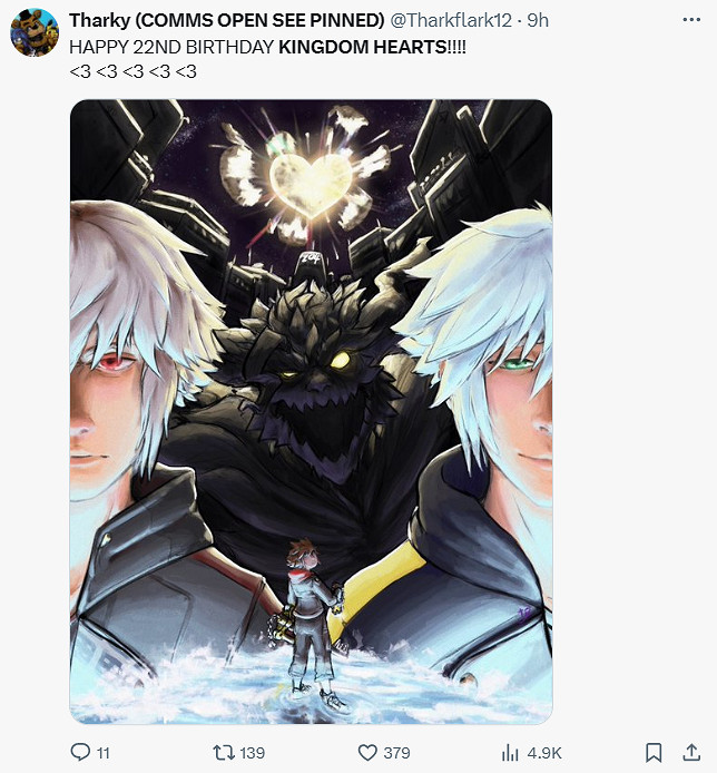 《王國之心》發售22周年!大量粉絲曬出同人賀圖慶生 《王國之心》發售22周年!大量粉絲曬出同人賀圖慶生