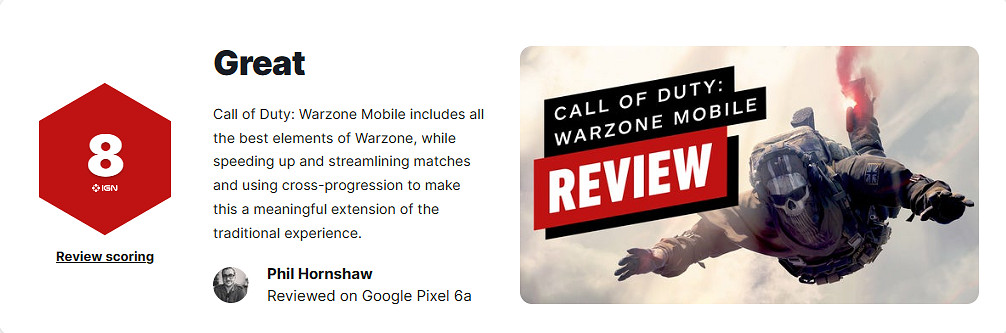 《決勝時刻:戰區手遊》IGN8分：包含戰區所有最佳元素